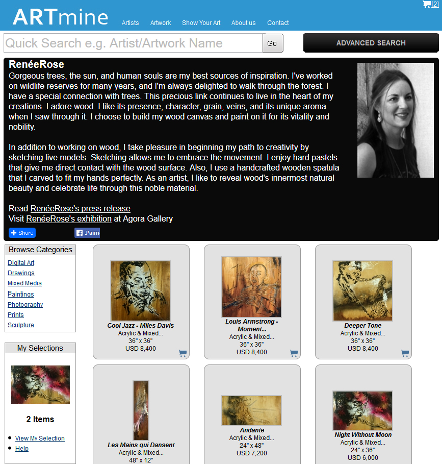 ReneeRose sur Art-Mine Agora Gallery